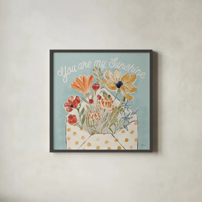 Spiced Petals IV by Janelle Penner. Shown in a sleek black glass frame for a contemporary gallery look. Available as an archival giclee rolled canvas, fine art paper, or poster print. SKU 60841a.