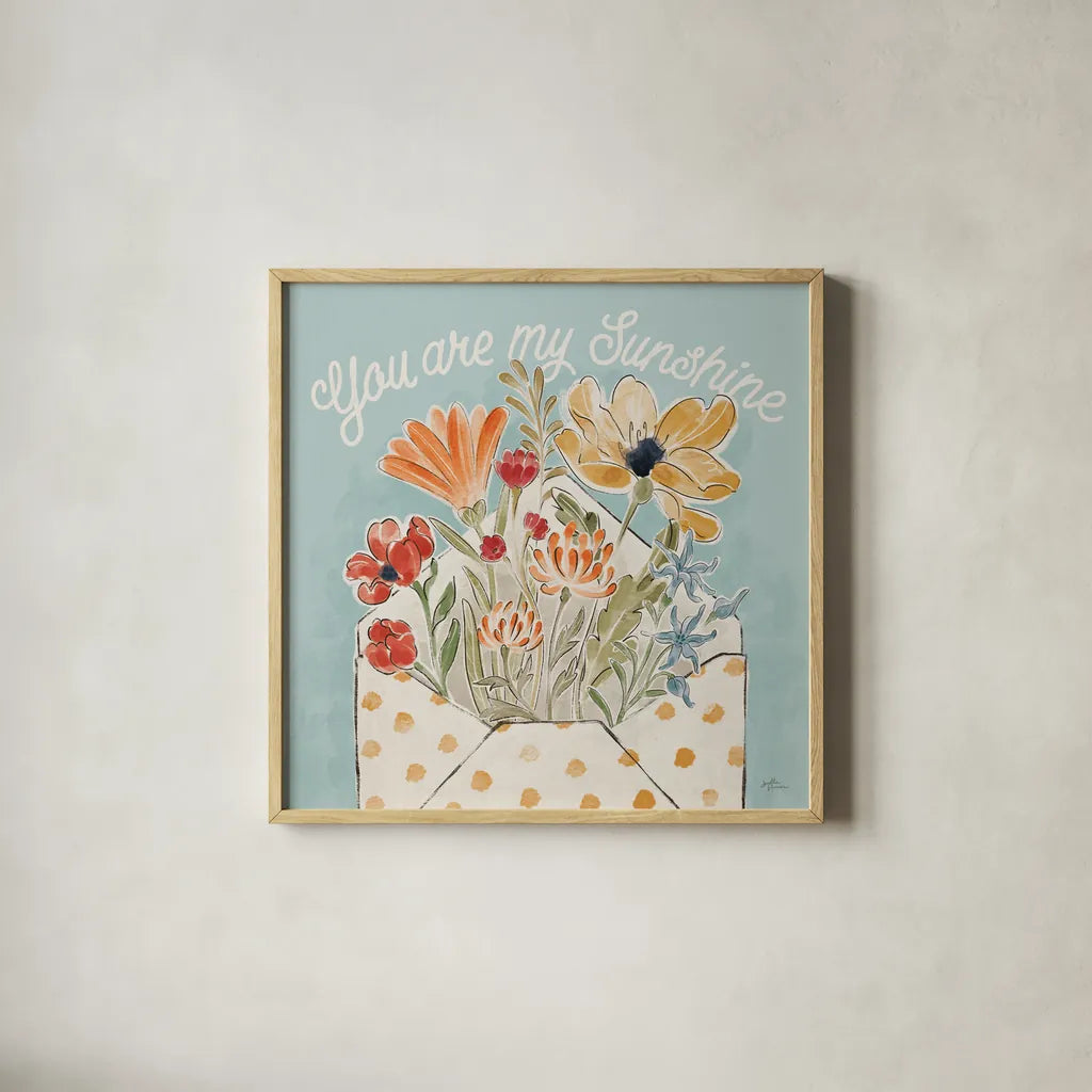 Spiced Petals IV by Janelle Penner. Shown in a natural wood glass frame for a timeless modern aesthetic. Available as an archival giclee rolled canvas, fine art paper, or poster print. SKU 60841a.