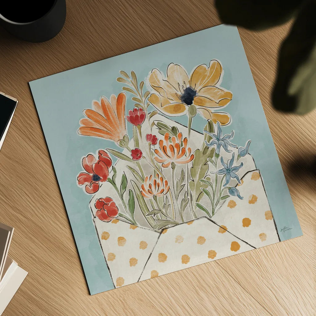 Spiced Petals IV No Words by Janelle Penner. Shown as a detailed flat fine art print, highlighting archival giclee quality. Available as an archival giclee rolled canvas, fine art paper, or poster print. SKU 68762a.