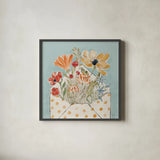 Spiced Petals IV No Words by Janelle Penner. Shown in a sleek black glass frame for a contemporary gallery look. Available as an archival giclee rolled canvas, fine art paper, or poster print. SKU 68762a.