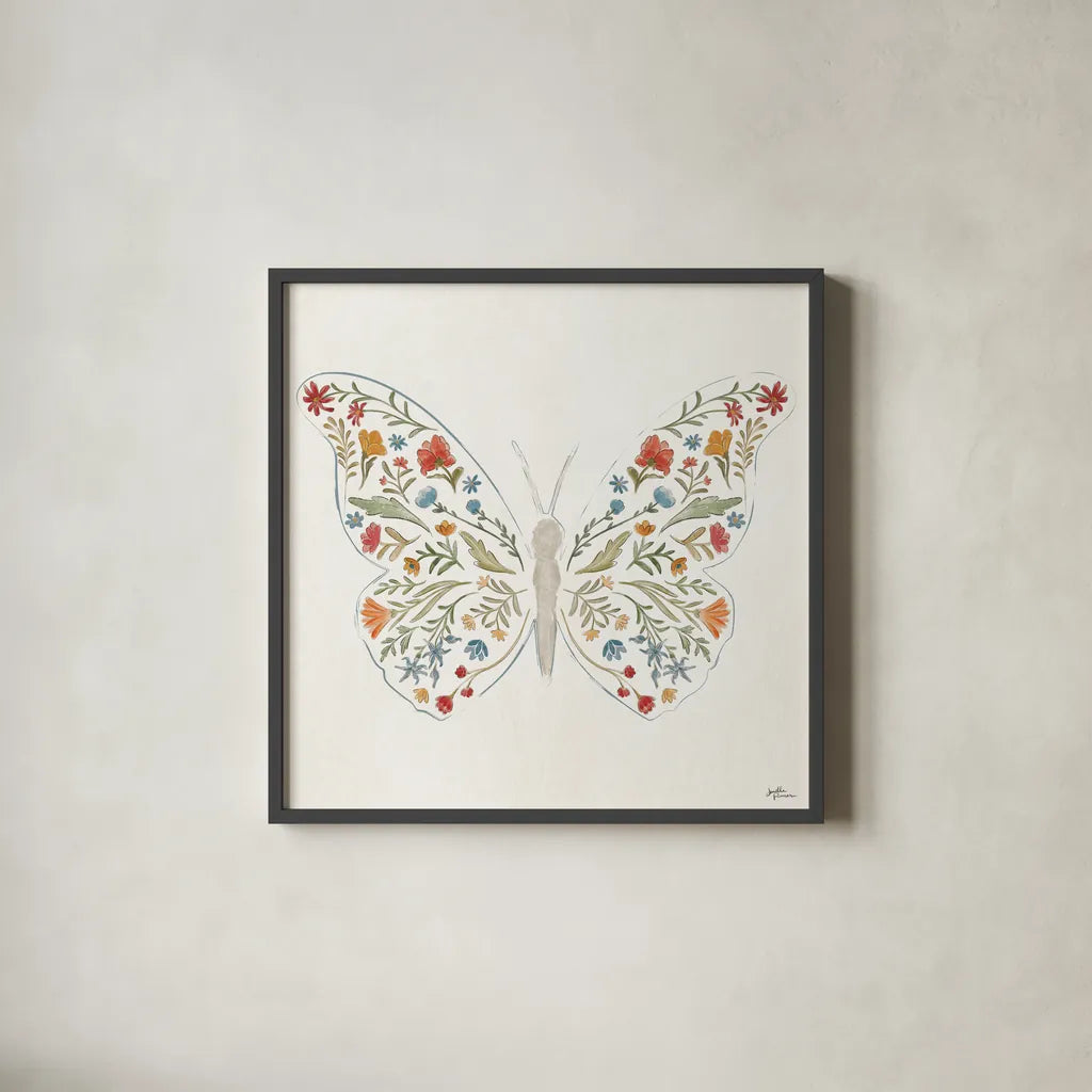 Spiced Petals IX by Janelle Penner. Shown in a sleek black glass frame for a contemporary gallery look. Available as an archival giclee rolled canvas, fine art paper, or poster print. SKU 77903a.