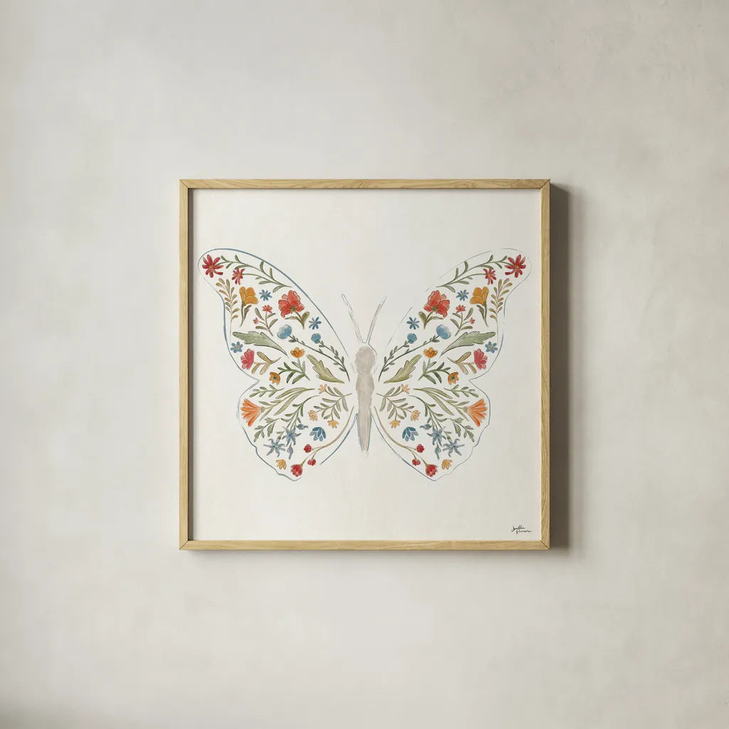 Spiced Petals IX by Janelle Penner. Shown in a natural wood glass frame for a timeless modern aesthetic. Available as an archival giclee rolled canvas, fine art paper, or poster print. SKU 77903a.