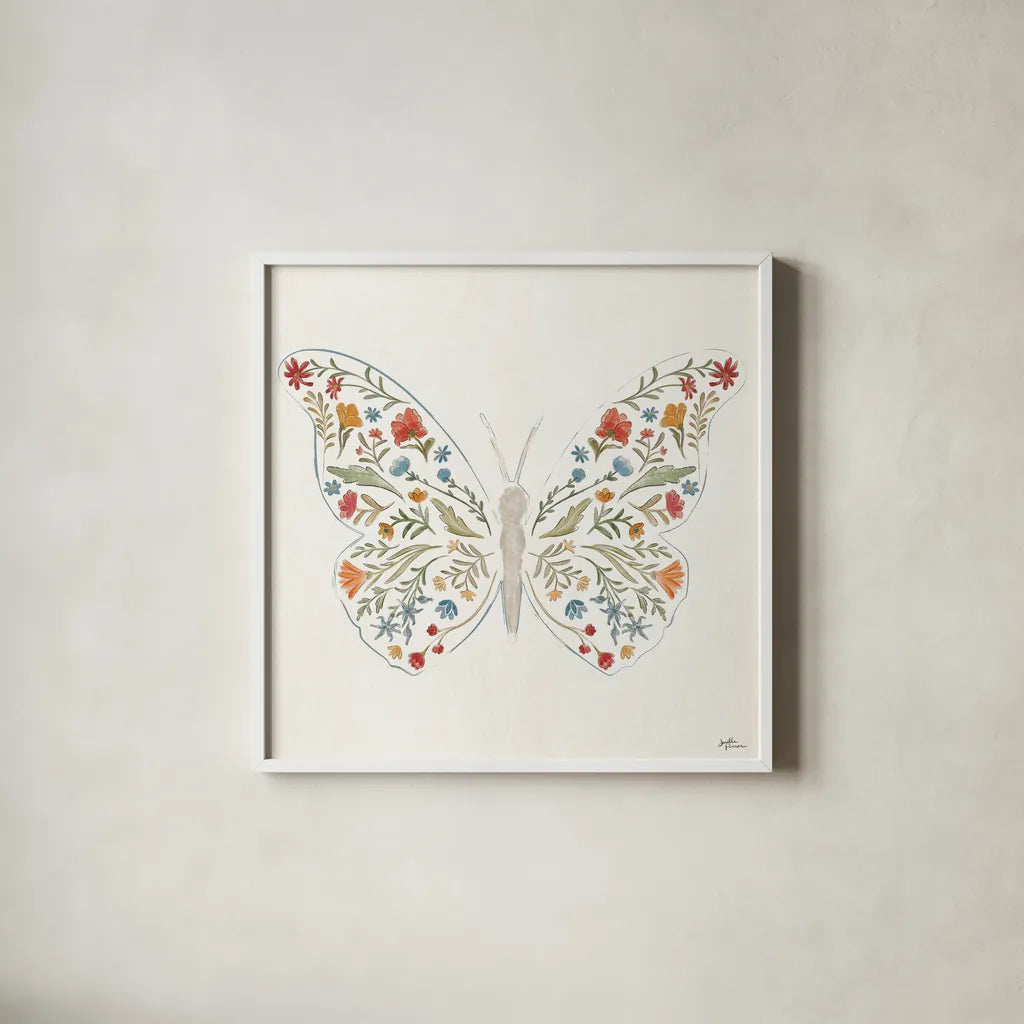 Spiced Petals IX by Janelle Penner. Shown in a crisp white glass frame for a clean and minimalist style. Available as an archival giclee rolled canvas, fine art paper, or poster print. SKU 77903a.