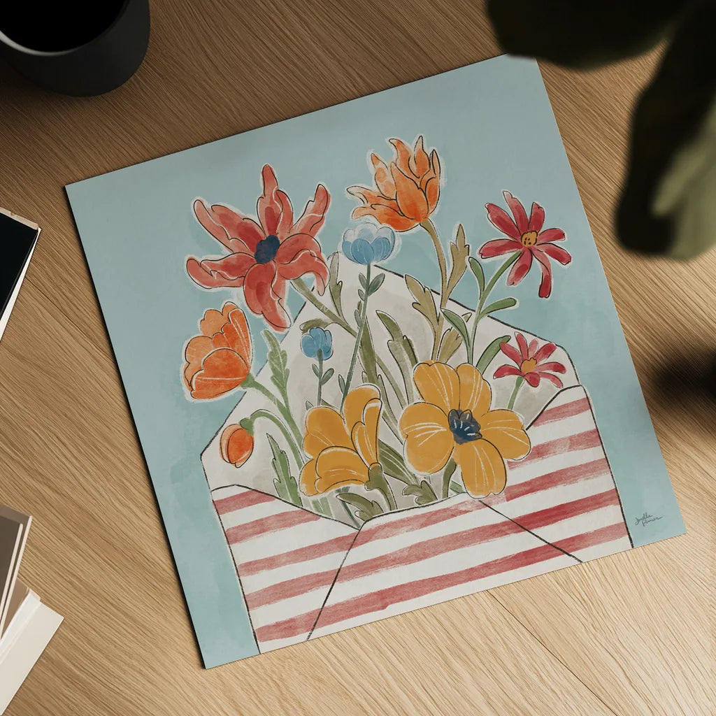 Spiced Petals V No Words by Janelle Penner. Shown as a detailed flat fine art print, highlighting archival giclee quality. Available as an archival giclee rolled canvas, fine art paper, or poster print. SKU 68763a.