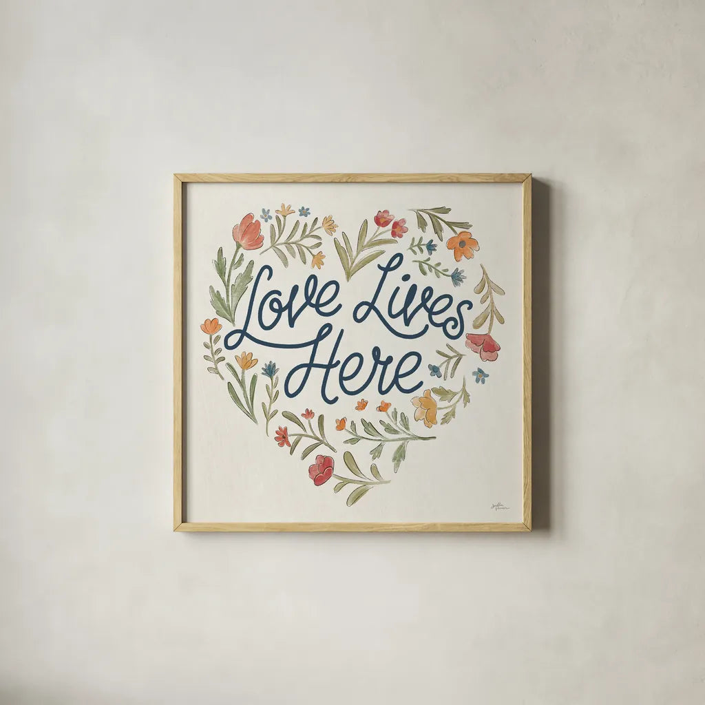 Spiced Petals VII by Janelle Penner. Shown in a natural wood glass frame for a timeless modern aesthetic. Available as an archival giclee rolled canvas, fine art paper, or poster print. SKU 60844a.