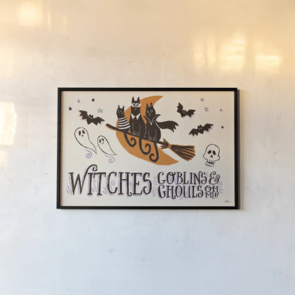 Spooktacular I by Janelle Penner. shown as a paper print in a black flame. Available as a archival giclee rolled canvas, fine art paper, or poster print. SKU 37846i.