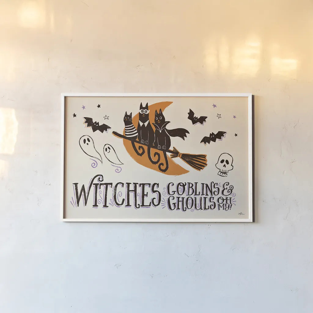 Spooktacular I by Janelle Penner. shown as a paper print in a white frame. Available as a archival giclee rolled canvas, fine art paper, or poster print. SKU 37846i.