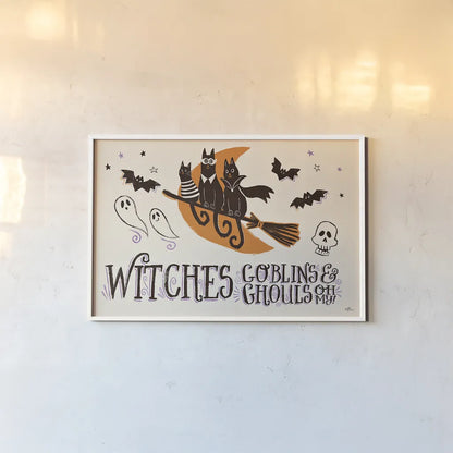 Spooktacular I by Janelle Penner. shown as a paper print in a white frame. Available as a archival giclee rolled canvas, fine art paper, or poster print. SKU 37846i.