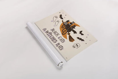 Spooktacular I Witches Hats by Janelle Penner. shown as a rolled paper print. Available as archival giclee rolled canvas, fine art paper, or poster print. SKU 49062i.