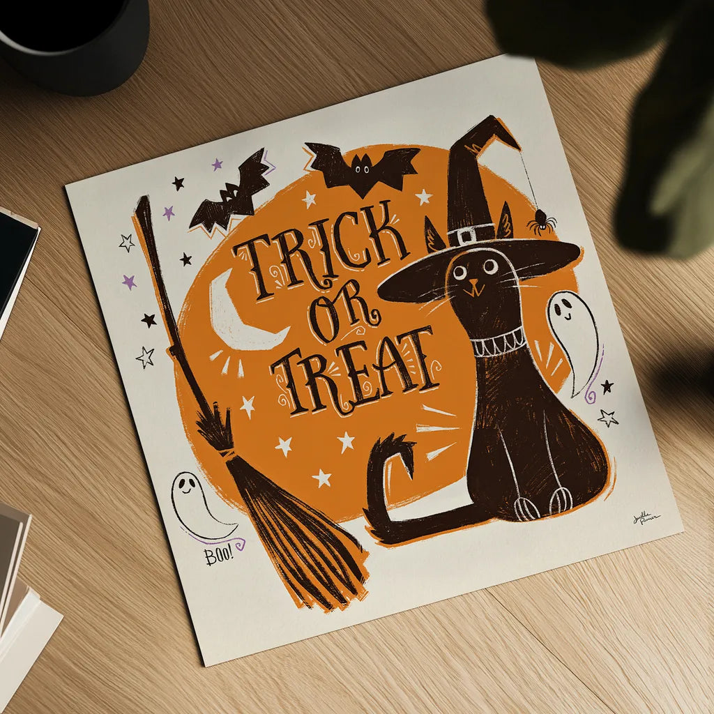 Spooktacular III by Janelle Penner. Shown as a detailed flat fine art print, highlighting archival giclee quality. Available as an archival giclee rolled canvas, fine art paper, or poster print. SKU 37848a.