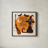 Spooktacular III by Janelle Penner. Shown in a sleek black glass frame for a contemporary gallery look. Available as an archival giclee rolled canvas, fine art paper, or poster print. SKU 37848a.