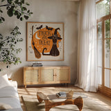 Spooktacular III by Janelle Penner. Shown in a natural wood frame in a cozy modern living room. Available as an archival giclee rolled canvas, fine art paper, or poster print. SKU 37848a.
