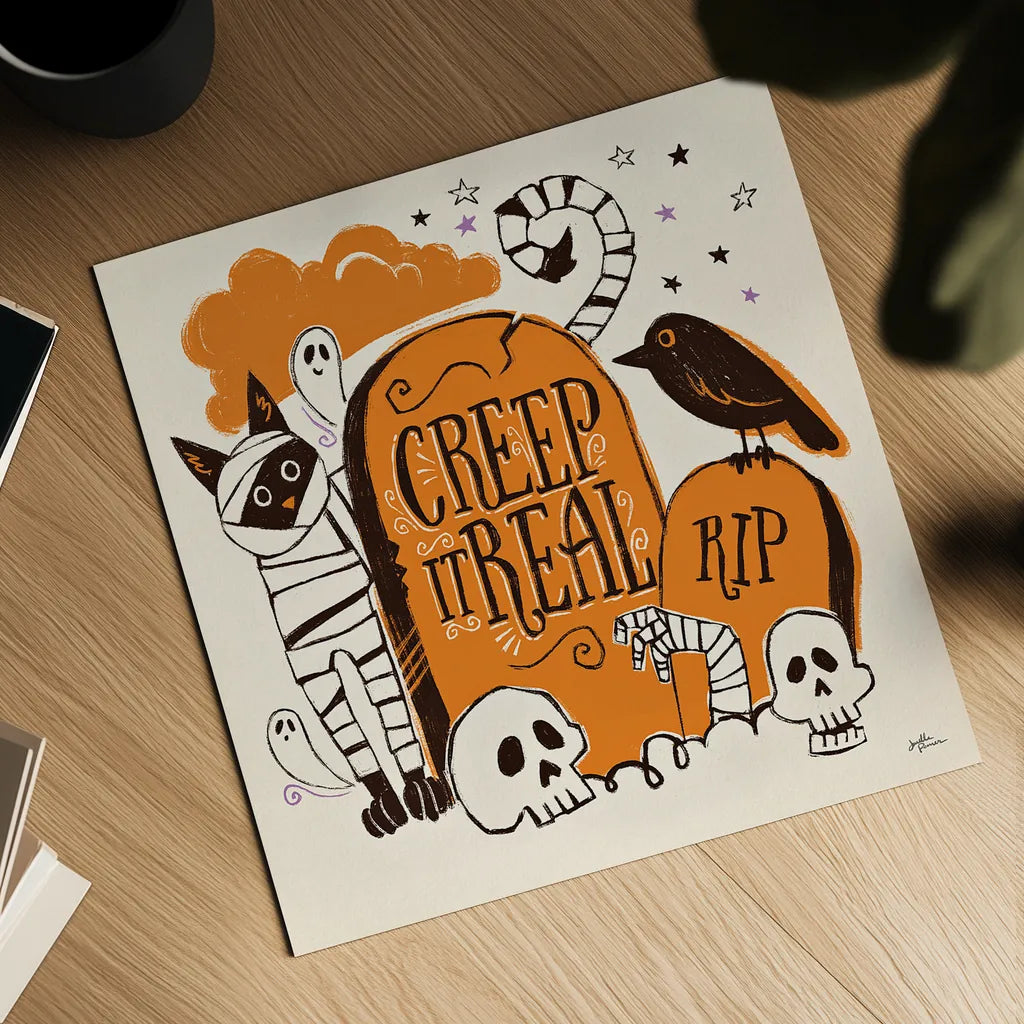 Spooktacular IV by Janelle Penner. Shown as a detailed flat fine art print, highlighting archival giclee quality. Available as an archival giclee rolled canvas, fine art paper, or poster print. SKU 37849a.