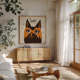 Spooktacular IX by Janelle Penner. Shown in a natural wood frame in a cozy modern living room. Available as an archival giclee rolled canvas, fine art paper, or poster print. SKU 37854a.
