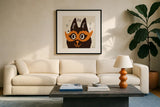 Spooktacular VI by Janelle Penner. Displayed in a glass frame with matte in a clean modern living room. Available as an archival giclee rolled canvas, fine art paper, or poster print. SKU 37851a.
