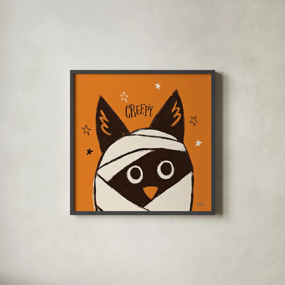 Spooktacular VII by Janelle Penner. Shown in a sleek black glass frame for a contemporary gallery look. Available as an archival giclee rolled canvas, fine art paper, or poster print. SKU 37852a.