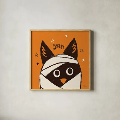 Spooktacular VII by Janelle Penner. Shown in a natural wood glass frame for a timeless modern aesthetic. Available as an archival giclee rolled canvas, fine art paper, or poster print. SKU 37852a.