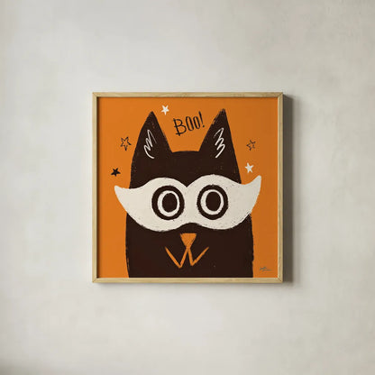 Spooktacular VIII by Janelle Penner. Shown in a natural wood glass frame for a timeless modern aesthetic. Available as an archival giclee rolled canvas, fine art paper, or poster print. SKU 37853a.