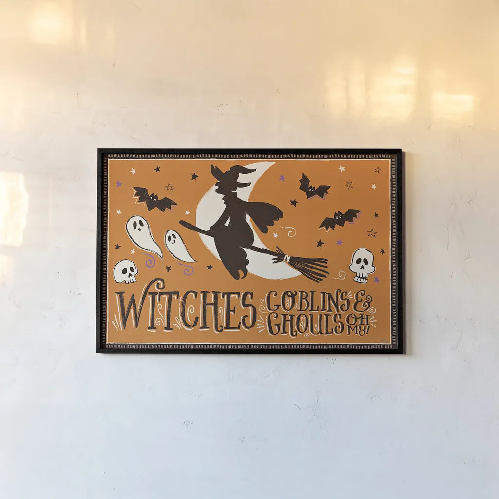 Spooktacular X by Janelle Penner. shown as a paper print in a black flame. Available as a archival giclee rolled canvas, fine art paper, or poster print. SKU 37855i.