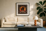 Spooky Season I by Janelle Penner. Displayed in a glass frame with matte in a clean modern living room. Available as an archival giclee rolled canvas, fine art paper, or poster print. SKU 97052a.