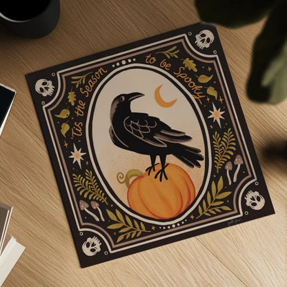 Spooky Season II by Janelle Penner. Shown as a detailed flat fine art print, highlighting archival giclee quality. Available as an archival giclee rolled canvas, fine art paper, or poster print. SKU 97053a.
