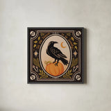 Spooky Season II by Janelle Penner. Shown in a sleek black glass frame for a contemporary gallery look. Available as an archival giclee rolled canvas, fine art paper, or poster print. SKU 97053a.