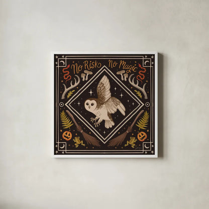 Spooky Season IV by Janelle Penner. Shown in a crisp white glass frame for a clean and minimalist style. Available as an archival giclee rolled canvas, fine art paper, or poster print. SKU 97055a.