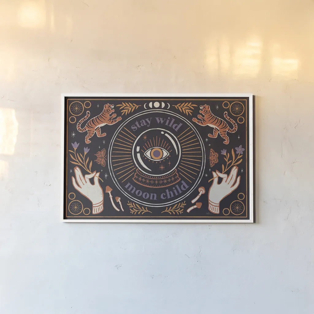 Spooky Symbols I by Janelle Penner. shown as a paper print in a white frame. Available as a archival giclee rolled canvas, fine art paper, or poster print. SKU 76929i.