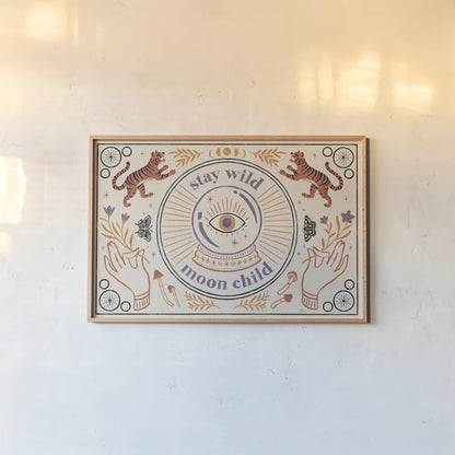 Spooky Symbols I Light by Janelle Penner. shown as a paper print in a natural frame. Available as a archival giclee rolled canvas, fine art paper, or poster print. SKU 76934i.