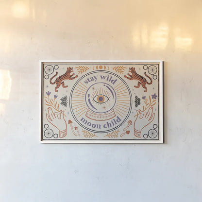 Spooky Symbols I Light by Janelle Penner. shown as a paper print in a white frame. Available as a archival giclee rolled canvas, fine art paper, or poster print. SKU 76934i.