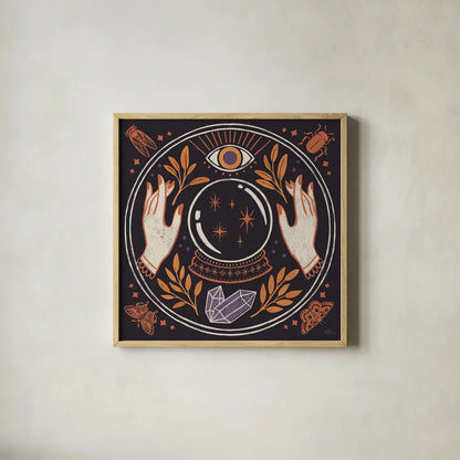 Spooky Symbols II by Janelle Penner. Shown in a natural wood glass frame for a timeless modern aesthetic. Available as an archival giclee rolled canvas, fine art paper, or poster print. SKU 76930a.