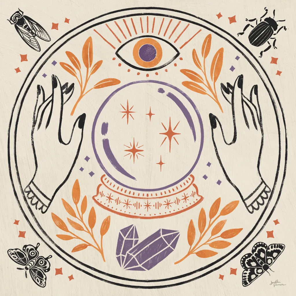 Spooky Symbols II Light by Janelle Penner. SKU 76935a. Archival Giclee Fine art print for wall decor.