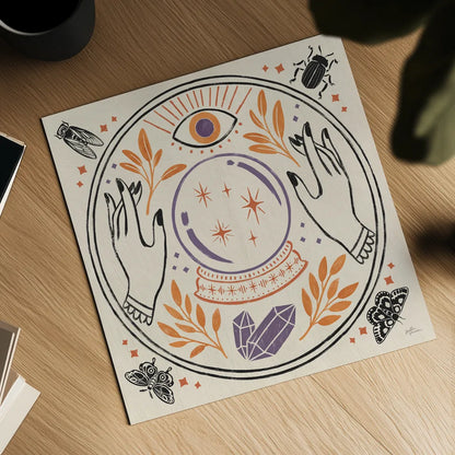 Spooky Symbols II Light by Janelle Penner. Shown as a detailed flat fine art print, highlighting archival giclee quality. Available as an archival giclee rolled canvas, fine art paper, or poster print. SKU 76935a.