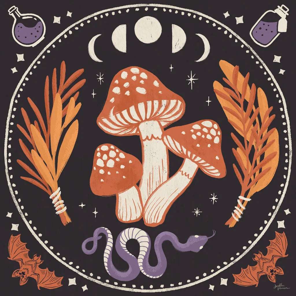 Spooky Symbols III by Janelle Penner. SKU 76931a. Archival Giclee Fine art print for wall decor.