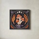 Spooky Symbols III by Janelle Penner. Shown in a sleek black glass frame for a contemporary gallery look. Available as an archival giclee rolled canvas, fine art paper, or poster print. SKU 76931a.