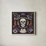 Spooky Symbols IV by Janelle Penner. Shown in a crisp white glass frame for a clean and minimalist style. Available as an archival giclee rolled canvas, fine art paper, or poster print. SKU 76932a.