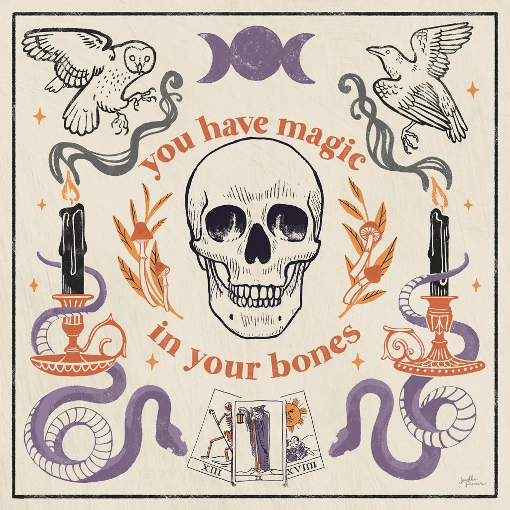 Spooky Symbols IV Light by Janelle Penner. SKU 76937a. Archival Giclee Fine art print for wall decor.