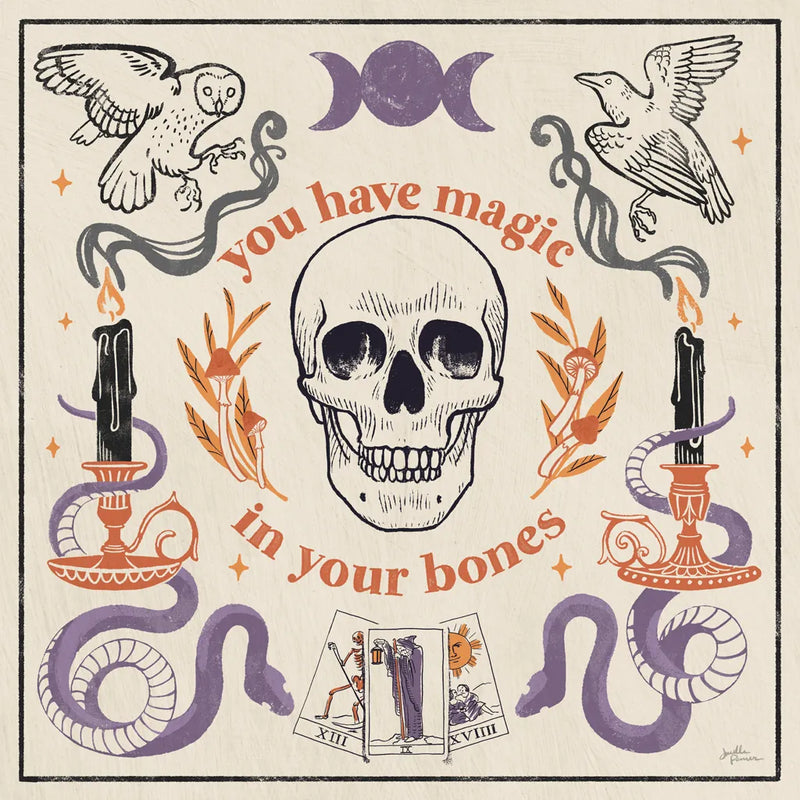 Spooky Symbols IV Light by Janelle Penner. SKU 76937a. Archival Giclee Fine art print for wall decor.