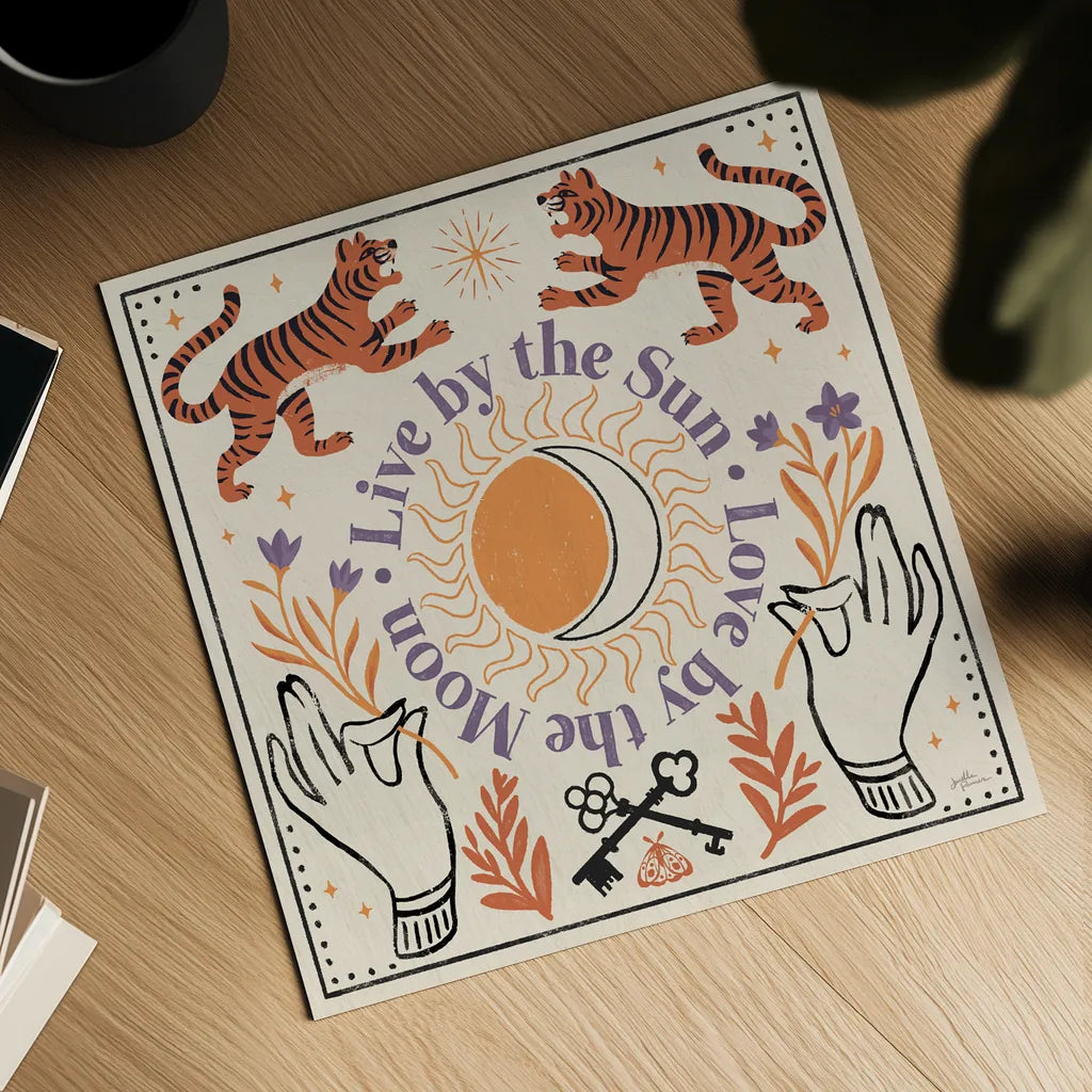 Spooky Symbols V Light by Janelle Penner. Shown as a detailed flat fine art print, highlighting archival giclee quality. Available as an archival giclee rolled canvas, fine art paper, or poster print. SKU 76938a.