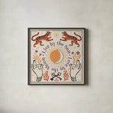 Spooky Symbols V Light by Janelle Penner. Shown in a sleek black glass frame for a contemporary gallery look. Available as an archival giclee rolled canvas, fine art paper, or poster print. SKU 76938a.