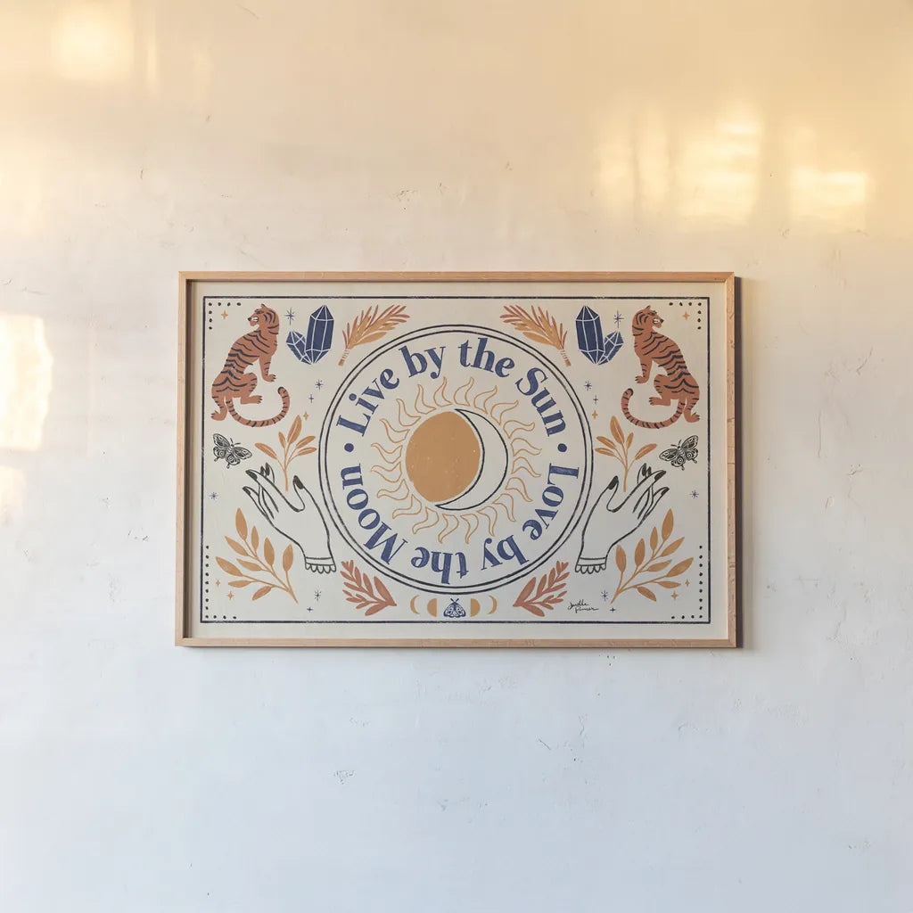 Spooky Symbols VI Light by Janelle Penner. shown as a paper print in a natural frame. Available as a archival giclee rolled canvas, fine art paper, or poster print. SKU 78879i.