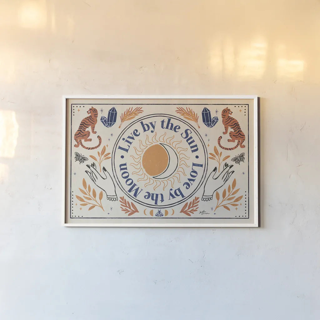 Spooky Symbols VI Light by Janelle Penner. shown as a paper print in a white frame. Available as a archival giclee rolled canvas, fine art paper, or poster print. SKU 78879i.