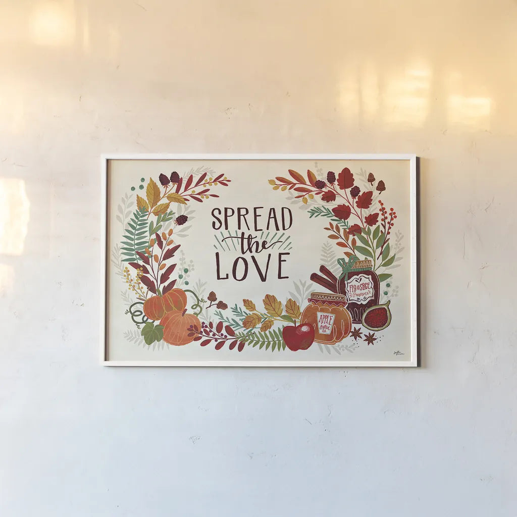 Spread the Love I by Janelle Penner. shown as a paper print in a white frame. Available as a archival giclee rolled canvas, fine art paper, or poster print. SKU 48957i.