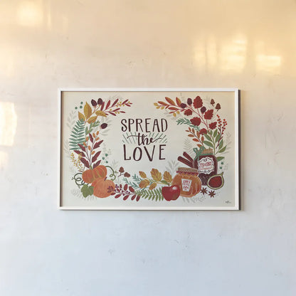 Spread the Love I by Janelle Penner. shown as a paper print in a white frame. Available as a archival giclee rolled canvas, fine art paper, or poster print. SKU 48957i.