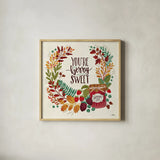 Spread the Love III by Janelle Penner. Shown in a natural wood glass frame for a timeless modern aesthetic. Available as an archival giclee rolled canvas, fine art paper, or poster print. SKU 48959a.