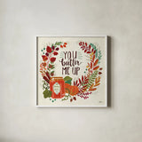 Spread the Love IV by Janelle Penner. Shown in a crisp white glass frame for a clean and minimalist style. Available as an archival giclee rolled canvas, fine art paper, or poster print. SKU 48960a.