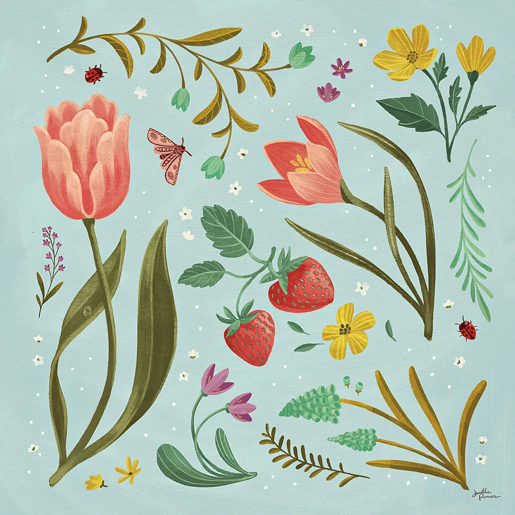 Spring Botanical III by Janelle Penner. SKU 53479a. Archival Giclee Fine art print for wall decor.