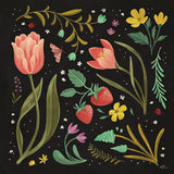Spring Botanical III Black by Janelle Penner. SKU 53485a. Archival Giclee Fine art print for wall decor.