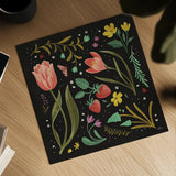 Spring Botanical III Black by Janelle Penner. Shown as a detailed flat fine art print, highlighting archival giclee quality. Available as an archival giclee rolled canvas, fine art paper, or poster print. SKU 53485a.