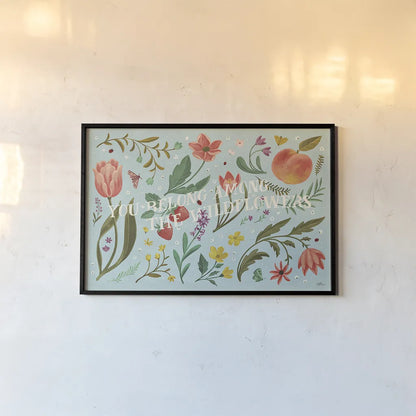 Spring Botanical IV by Janelle Penner. shown as a paper print in a black flame. Available as a archival giclee rolled canvas, fine art paper, or poster print. SKU 53480i.